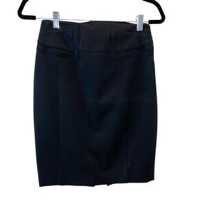 Express Design Studio Classic Black Career pencil skirt belted waist Size 0